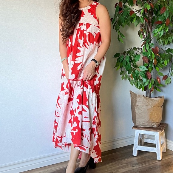 Figue Zaza Embroidered Sleeveless Tiered High-Low Midi Dress - Picture 12 of 14